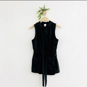 A New Day Black Sleeveless Tie Front Vest